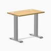 Desky Zero Mini Rubberwood Office Desk, Light Oak desktop, Gray frame