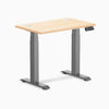 Desky Dual Mini Hardwood Sit Stand Desk, Maple desktop, Space Gray frame