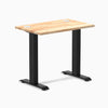 Desky Zero Mini Rubberwood Office Desk, Natural desktop, Matte Black frame