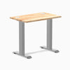 Desky Zero Mini Rubberwood Office Desk, Natural desktop, Gray frame