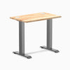 Desky Zero Mini Rubberwood Office Desk, Natural desktop, Space Gray frame