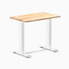 Desky Zero Mini Rubberwood Office Desk, Natural desktop, White frame