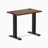 Desky Zero Mini Rubberwood Office Desk, Red Walnut desktop, Matte Black frame