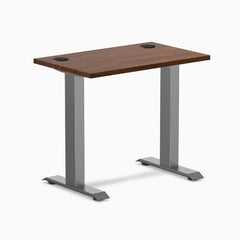 Desky Zero Mini Rubberwood Office Desk, Red Walnut desktop, Space Gray frame
