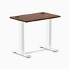 Desky Zero Mini Rubberwood Office Desk, Red Walnut desktop, White frame
