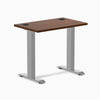 Desky Zero Mini Rubberwood Office Desk, Red Walnut desktop, Gray frame
