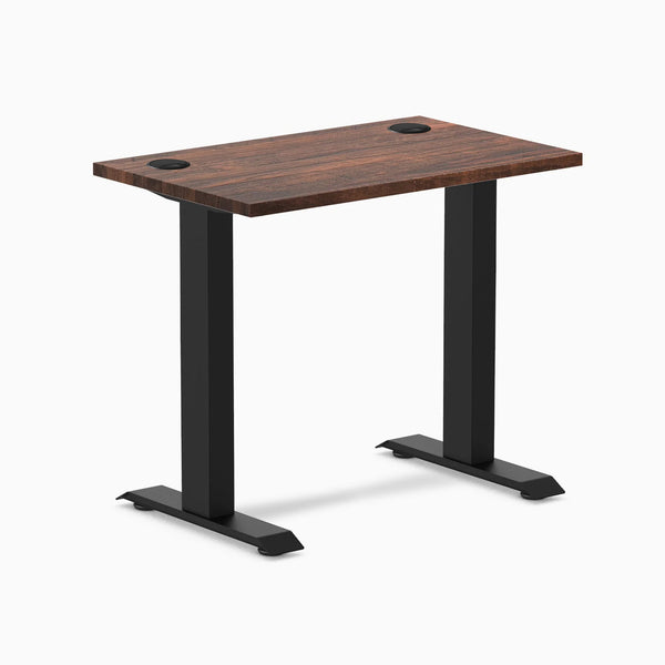 Desky Zero Mini Softwood Office Desk, American Rustic Pine desktop, Matte Black frame