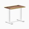 Desky Zero Mini Hardwood Office Desk, Saman desktop, White frame
