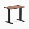 Desky Zero Mini Hardwood Office Desk, Walnut desktop, Matte Black frame