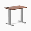 Desky Zero Mini Hardwood Office Desk, Walnut desktop, Gray frame