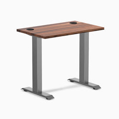 Desky Zero Mini Hardwood Office Desk, Walnut desktop, Space Gray frame