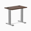 Desky Zero Mini Rubberwood Office Desk, Dark Walnut desktop, Gray frame