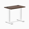Desky Zero Mini Rubberwood Office Desk, Dark Walnut desktop, White frame