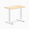 Desky Zero Mini Hardwood Office Desk, Maple desktop, White frame