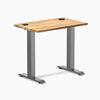 Desky Zero Mini Hardwood Office Desk, Teak desktop, Space Gray frame