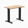 Desky Zero Mini Hardwood Office Desk, White Ash desktop, Matte Black frame