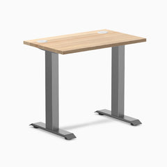 Desky Zero Mini Hardwood Office Desk, White Ash desktop, Space Gray frame
