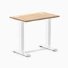 Desky Zero Mini Hardwood Office Desk, White Ash desktop, White frame