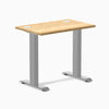 Desky Zero Mini Hardwood Office Desk, White Oak desktop, Gray frame