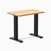 Desky Zero Mini Hardwood Office Desk, White Oak desktop, Matte Black frame
