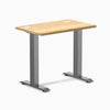 Desky Zero Mini Hardwood Office Desk, White Oak desktop, Space Gray frame