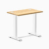 Desky Zero Mini Hardwood Office Desk, White Oak desktop, White frame