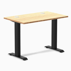 Desky Zero Mini Bamboo Office Desk, Bamboo desktop, Matte Black frame