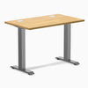 Desky Zero Mini Rubberwood Office Desk, Light Oak desktop, Space Gray frame