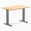 Desky Zero Mini Rubberwood Office Desk, Natural desktop, Space Gray frame