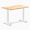 Desky Zero Mini Rubberwood Office Desk, Natural desktop, White frame