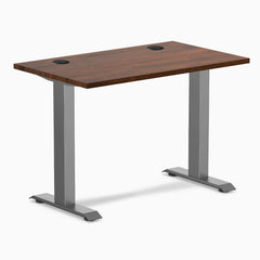 Desky Zero Mini Rubberwood Office Desk, Red Walnut desktop, Space Gray frame