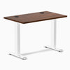Desky Zero Mini Rubberwood Office Desk, Red Walnut desktop, White frame