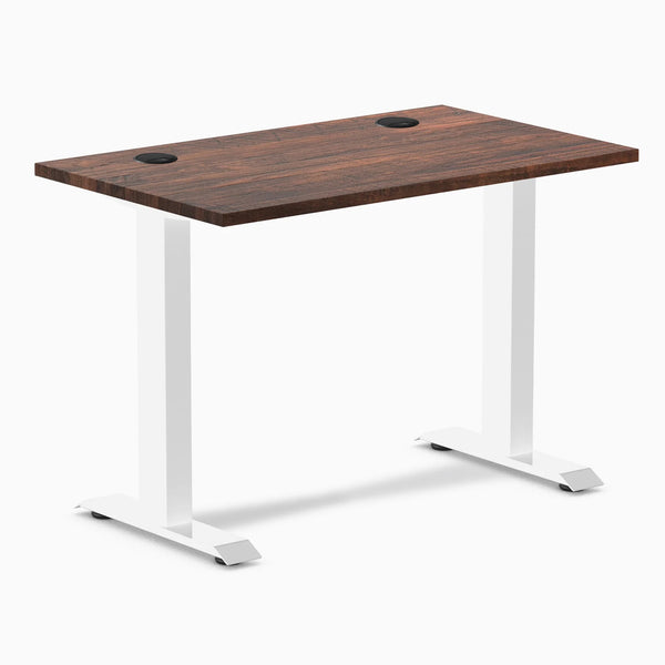 Desky Zero Mini Softwood Office Desk, American Rustic Pine desktop, White frame