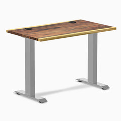 Desky Zero Mini Hardwood Office Desk, Saman desktop, Gray frame