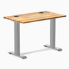 Desky Zero Mini Hardwood Office Desk, Teak desktop, Gray frame