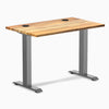 Desky Zero Mini Hardwood Office Desk, Teak desktop, Space Gray frame