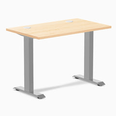 Desky Zero Mini Hardwood Office Desk, Maple desktop, Gray frame