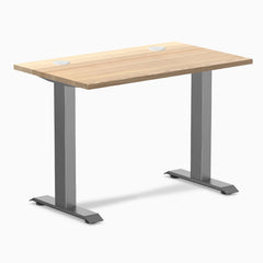 Desky Zero Mini Hardwood Office Desk, White Ash desktop, Space Gray frame