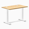 Desky Zero Mini Hardwood Office Desk, White Oak desktop, White frame