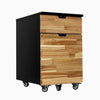Softwood acacia black minimal filing cabinet
