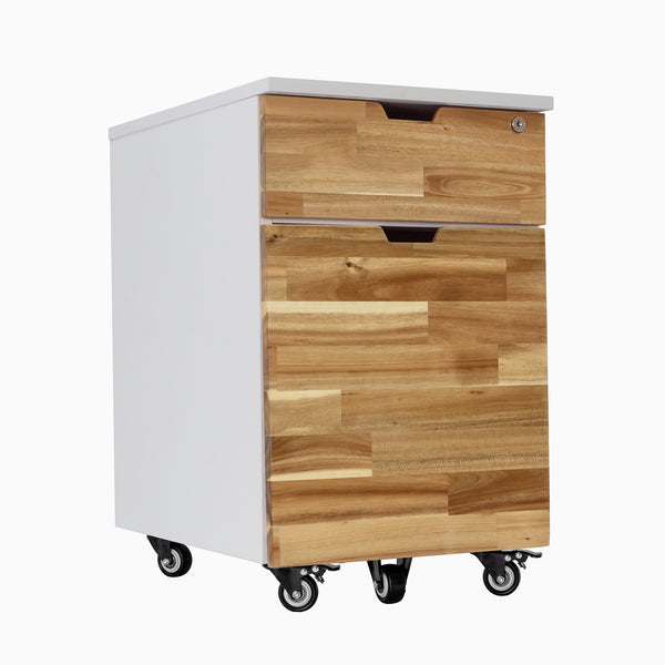 Softwood Acacia white minimal filing cabinet