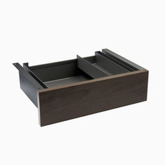 desky minimal drawer - burnished wood in space grey frame