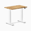 Desky Dual Mini Hardwood Sit Stand Desk, Acacia desktop, White frame