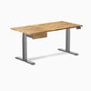 Desky Dual Hardwood Standing Desk With Drawer, Acacia desktop, Space Gray frame