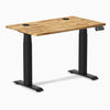 Desky Dual Mini Hardwood Sit Stand Desk, Acacia desktop, Matte Black frame