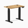 Desky Dual Mini Hardwood Sit Stand Desk, Acacia desktop, Matte Black frame