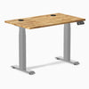 Desky Dual Mini Hardwood Sit Stand Desk, Acacia desktop, Gray frame
