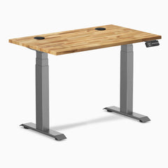 Desky Dual Mini Hardwood Sit Stand Desk, Acacia desktop, Space Gray frame