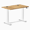 Desky Dual Mini Hardwood Sit Stand Desk, Acacia desktop, White frame
