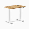 Desky Dual Mini Hardwood Sit Stand Desk, Acacia desktop, White frame